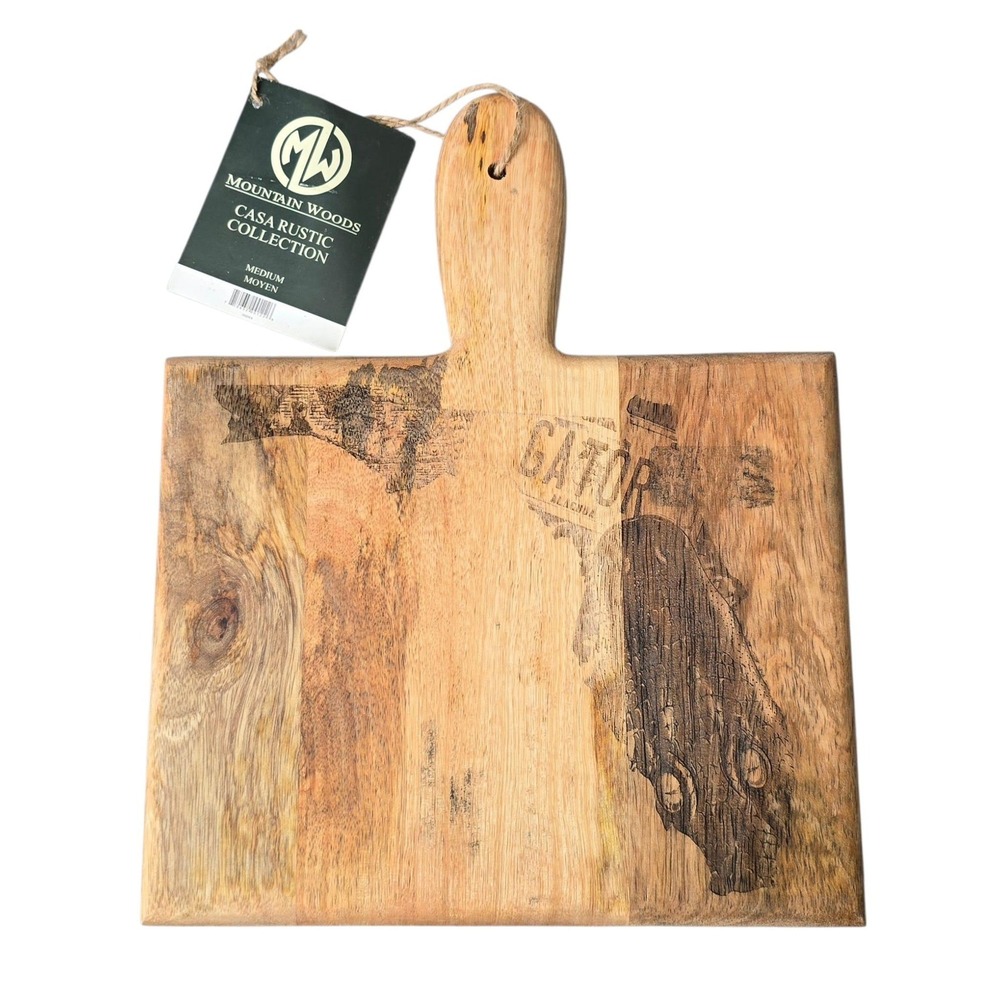 NWT Mountain Woods Casa Rustic Collection Medium Cutting Board Gator Alachua FL